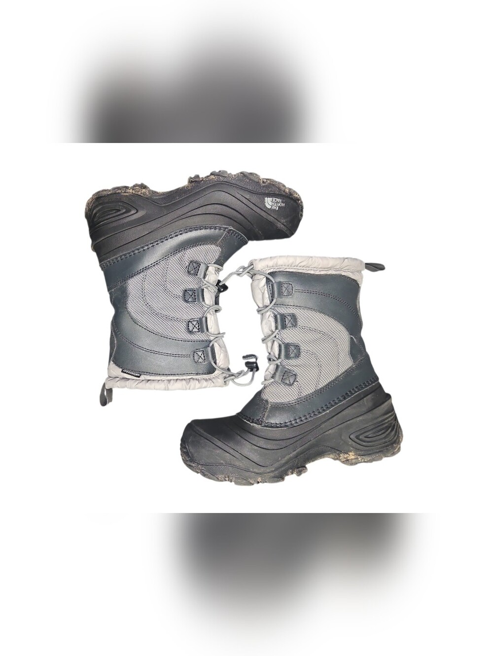 The North Face Alpenglow Kids Gray Winter Snow Boots Size 3